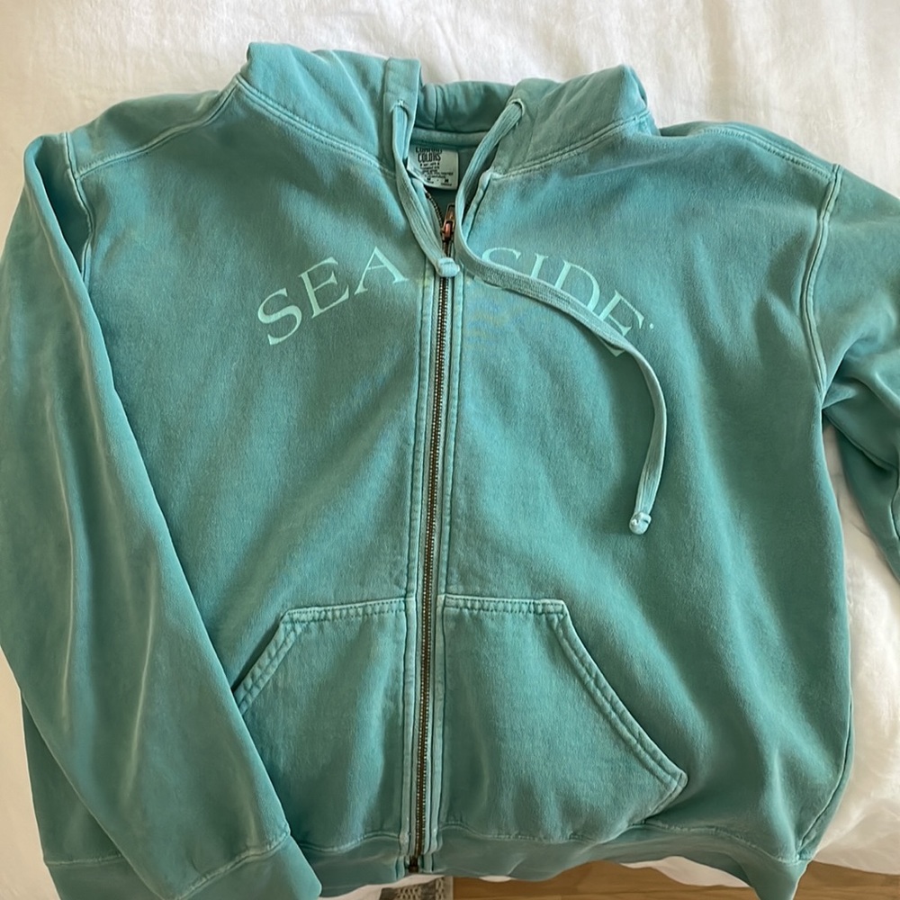 Teal Seaside Zip Hoodie